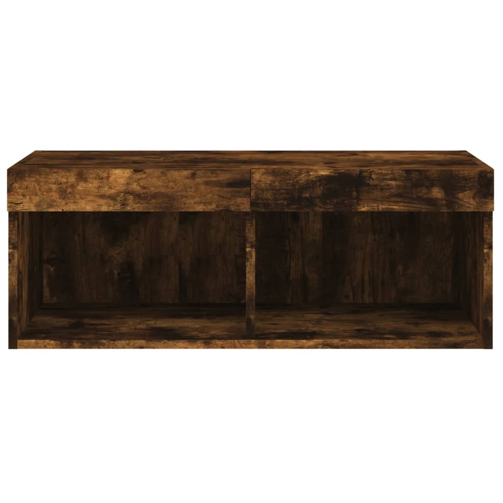 vidaXL Szafka TV z oświetleniem LED, przydymiony dąb, 80x30x30 cm