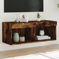 vidaXL Szafka TV z oświetleniem LED, przydymiony dąb, 80x30x30 cm