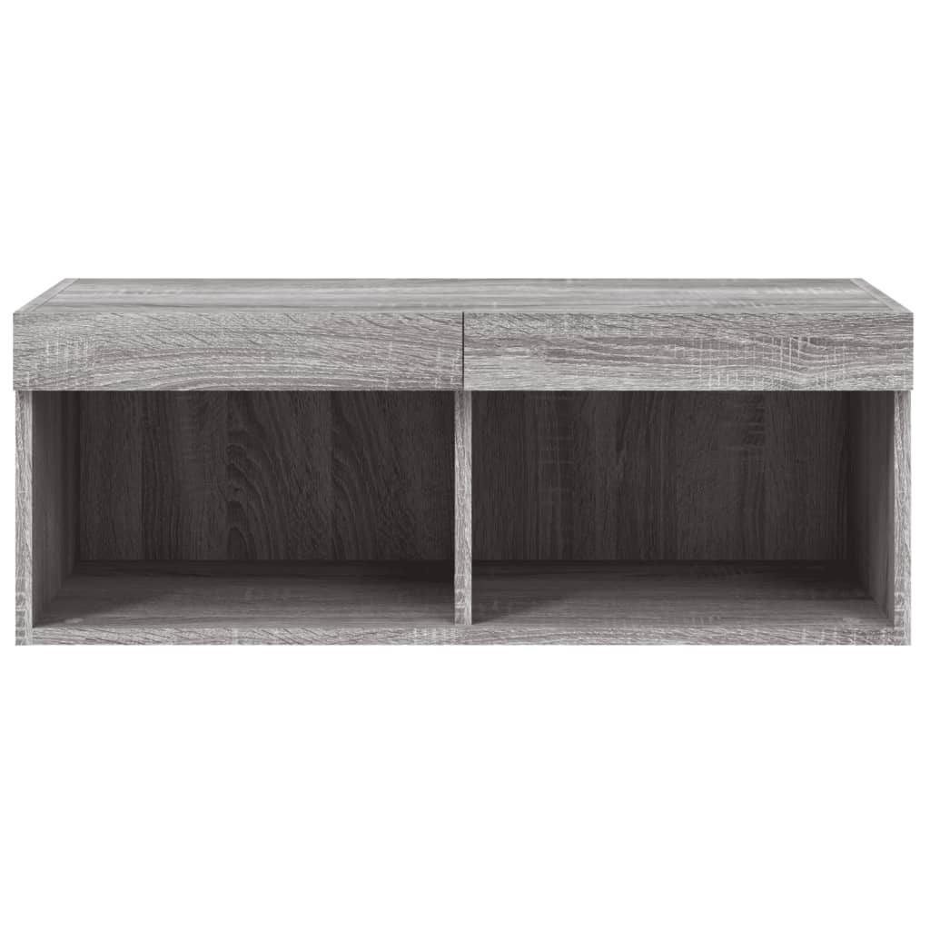 vidaXL Szafka TV z oświetleniem LED, szary dąb sonoma, 80x30x30 cm