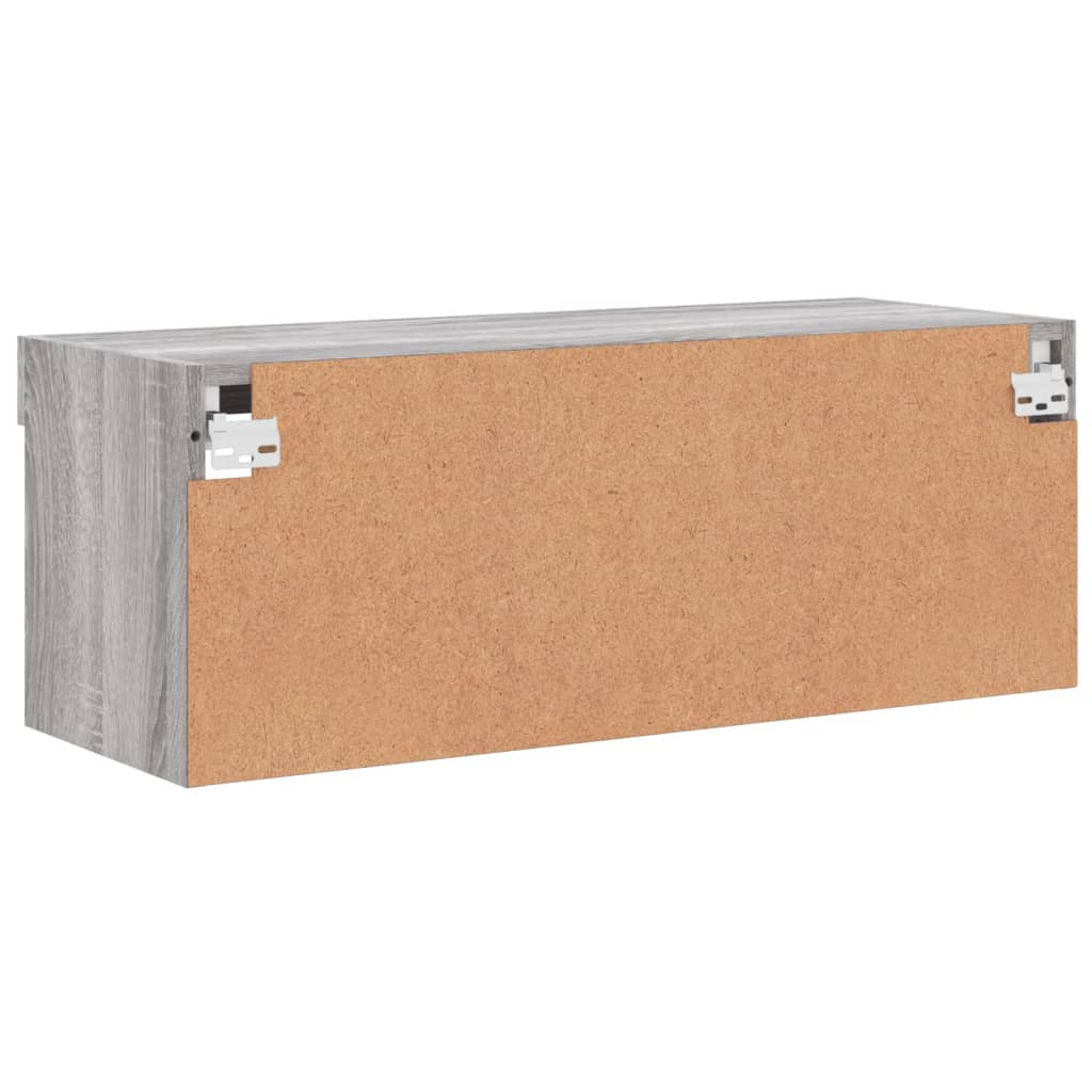 vidaXL Szafka TV z oświetleniem LED, szary dąb sonoma, 80x30x30 cm