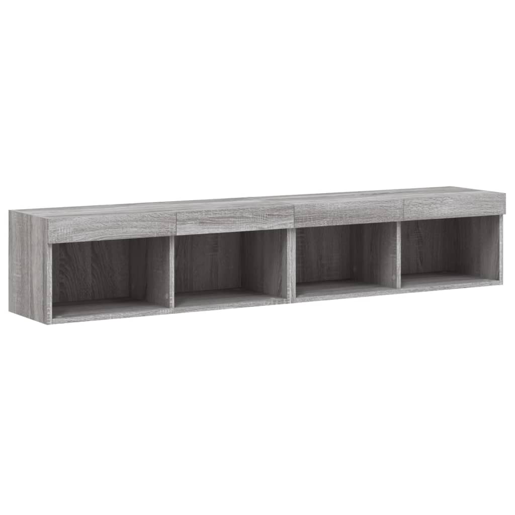 vidaXL Szafki TV z LED, 2 szt. szary dąb sonoma, 80x30x30 cm