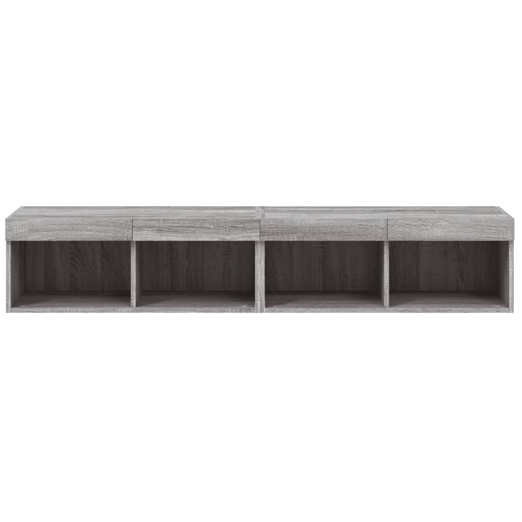 vidaXL Szafki TV z LED, 2 szt. szary dąb sonoma, 80x30x30 cm