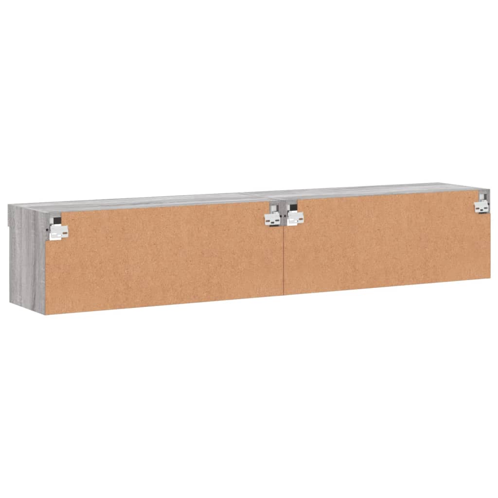 vidaXL Szafki TV z LED, 2 szt. szary dąb sonoma, 80x30x30 cm
