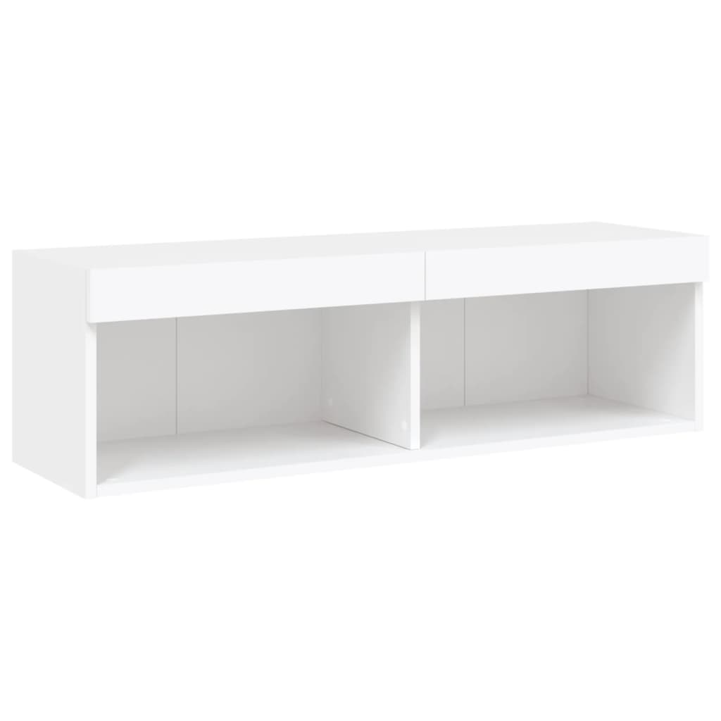 vidaXL Szafka TV z oświetleniem LED, biała, 100x30x30 cm