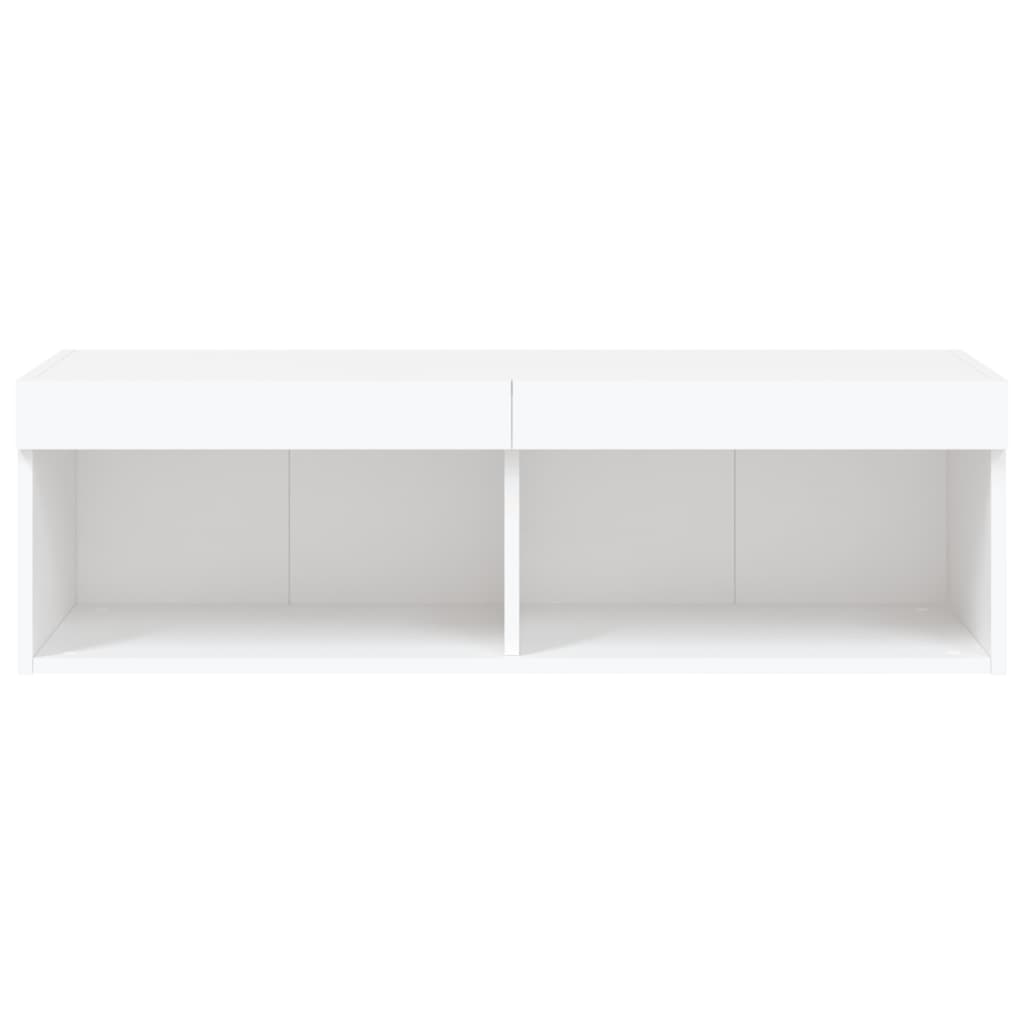 vidaXL Szafka TV z oświetleniem LED, biała, 100x30x30 cm