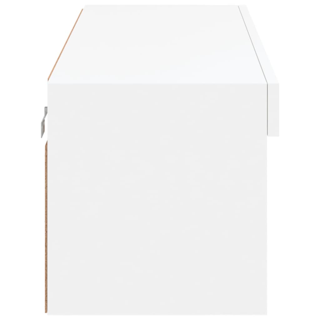 vidaXL Szafka TV z oświetleniem LED, biała, 100x30x30 cm