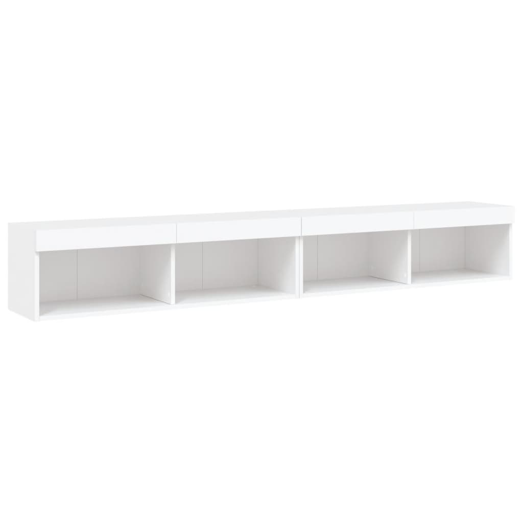 vidaXL Szafki TV, z LED, 2 szt., białe, 100x30x30 cm