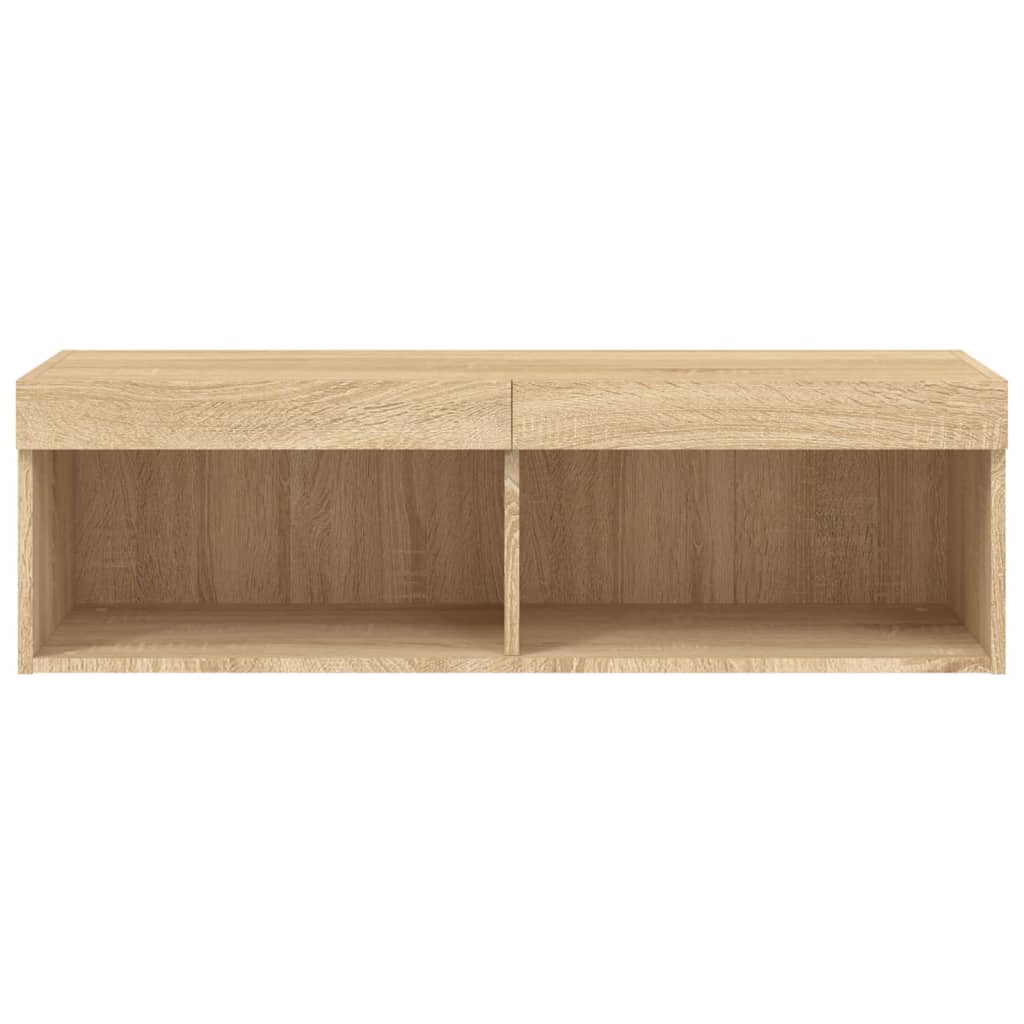 vidaXL Szafka pod TV z oświetleniem LED, dąb sonoma, 100x30x30 cm
