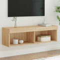 vidaXL Szafka pod TV z oświetleniem LED, dąb sonoma, 100x30x30 cm
