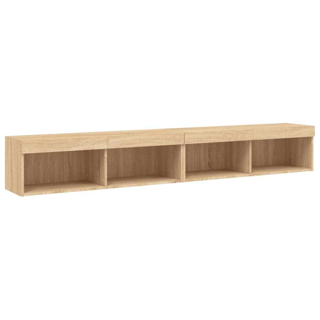 vidaXL Szafki TV, z LED, 2 szt., kolor dąb sonoma, 100x30x30 cm