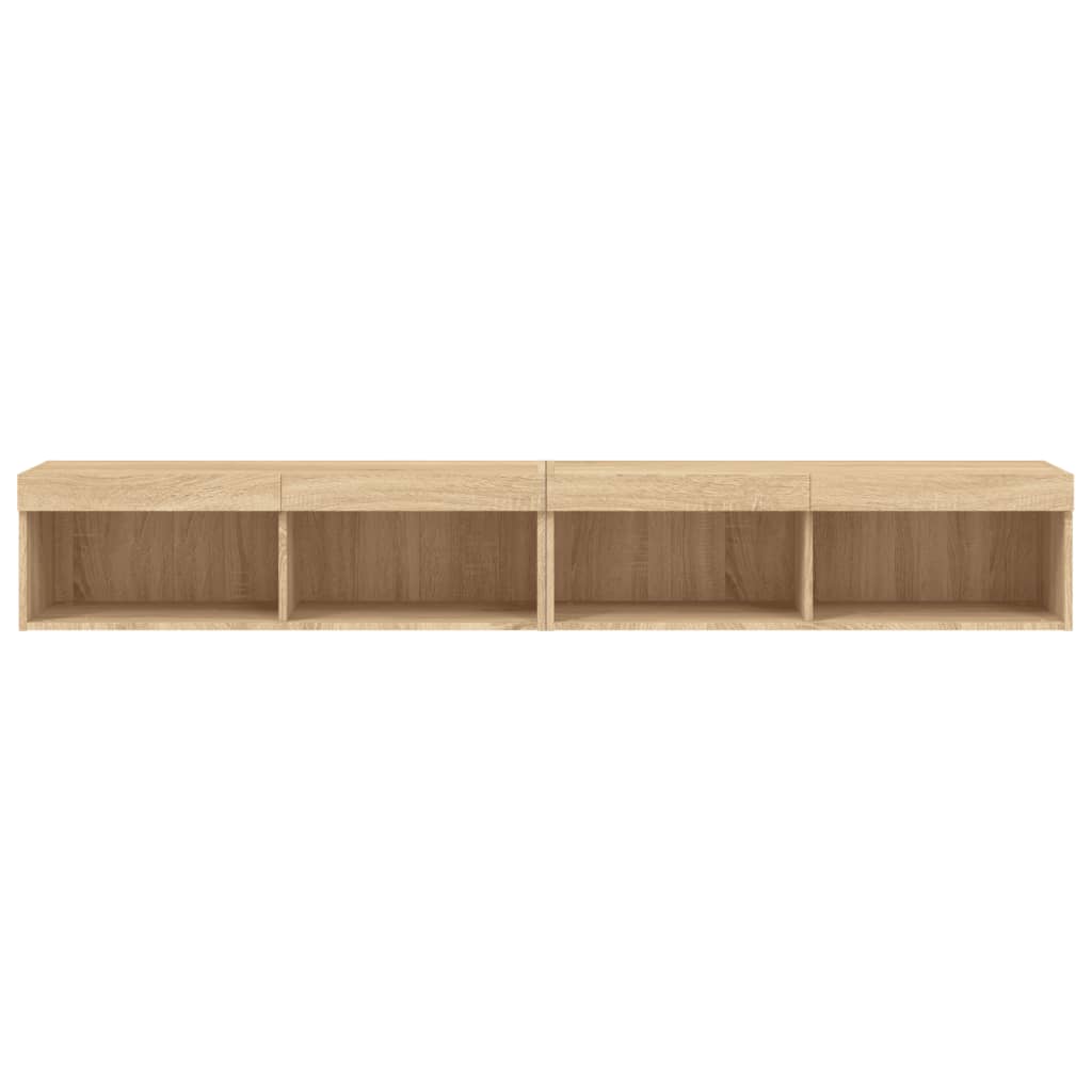 vidaXL Szafki TV, z LED, 2 szt., kolor dąb sonoma, 100x30x30 cm
