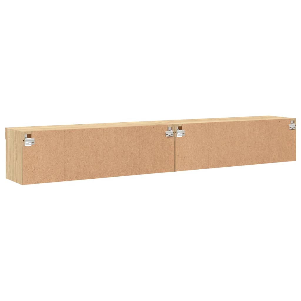 vidaXL Szafki TV, z LED, 2 szt., kolor dąb sonoma, 100x30x30 cm