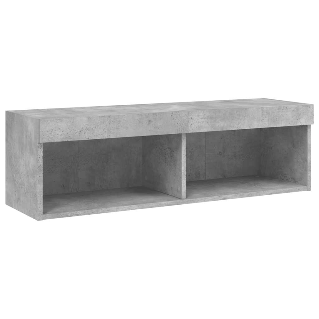 vidaXL Szafka TV z oświetleniem LED, szarość betonu, 100x30x30 cm