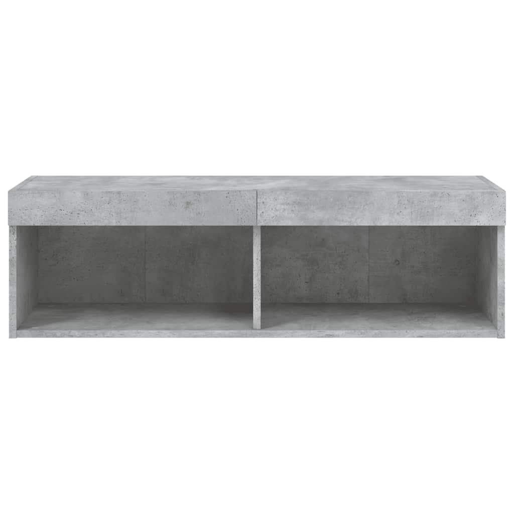 vidaXL Szafka TV z oświetleniem LED, szarość betonu, 100x30x30 cm