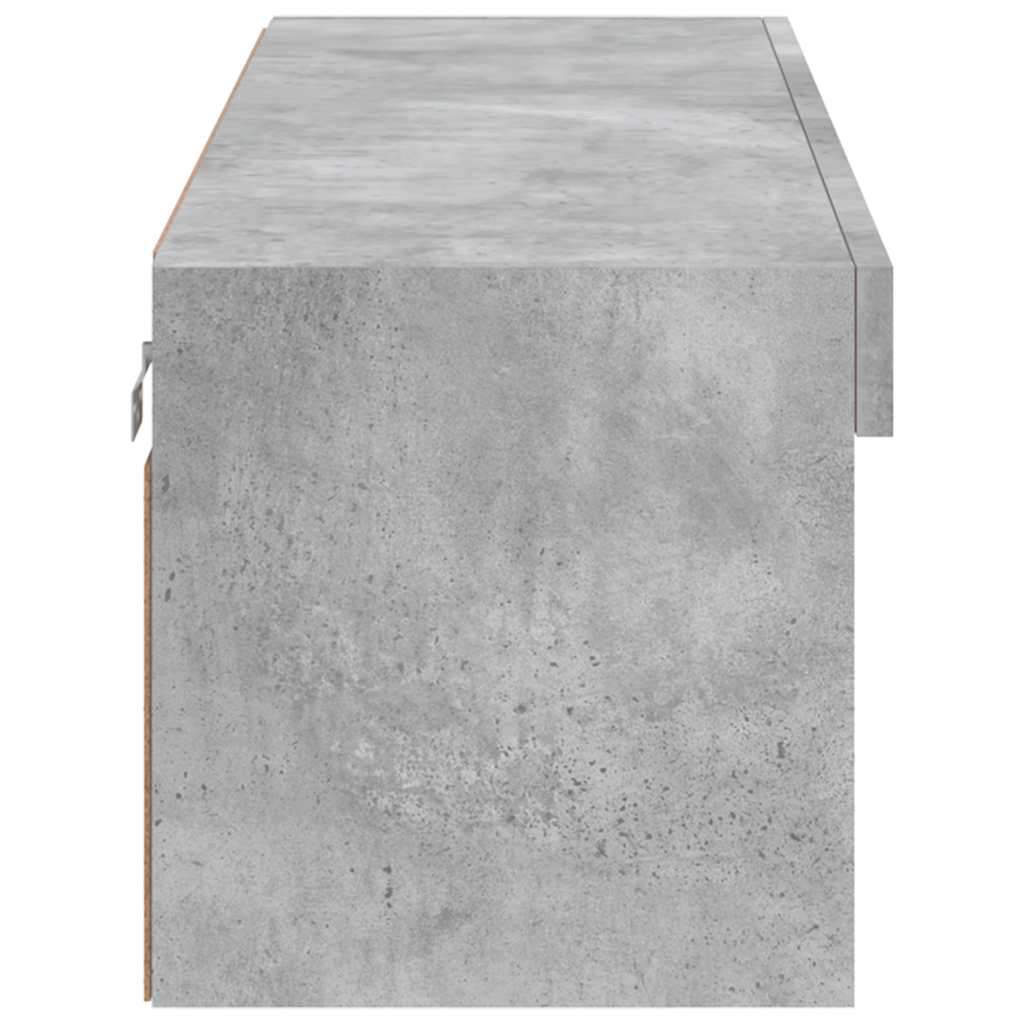 vidaXL Szafka TV z oświetleniem LED, szarość betonu, 100x30x30 cm