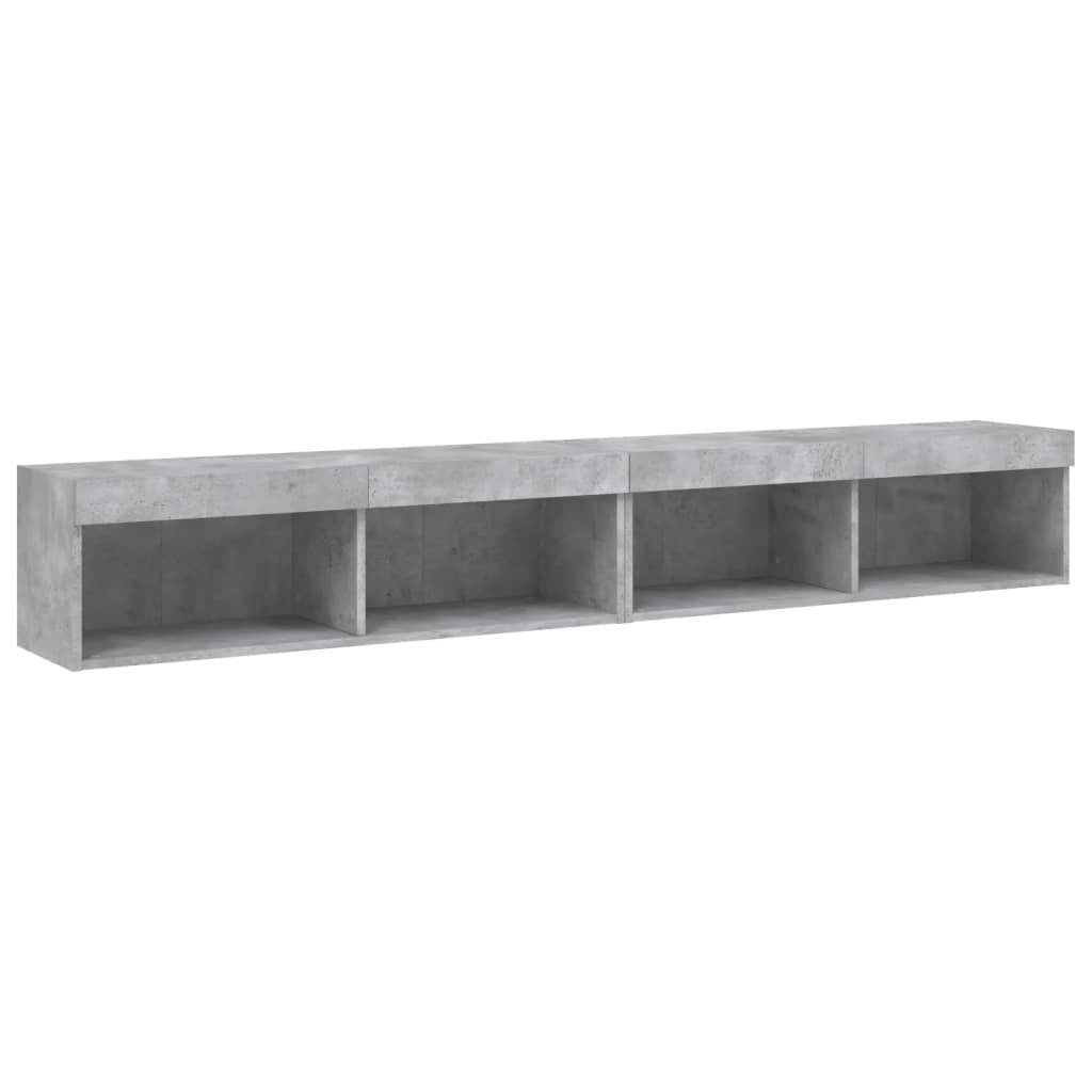 vidaXL Szafki TV, z LED, 2 szt., szarość betonu, 100x30x30 cm