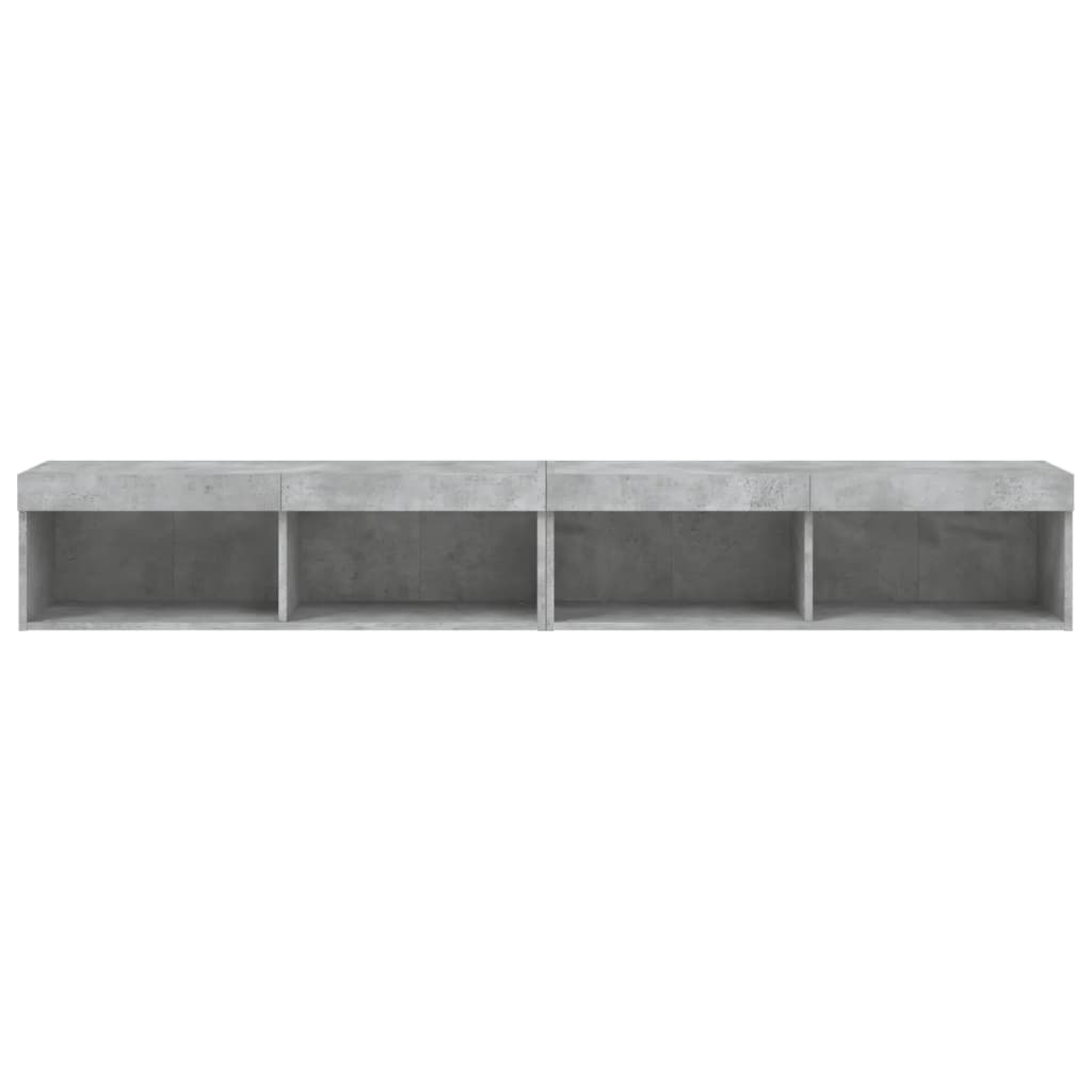 vidaXL Szafki TV, z LED, 2 szt., szarość betonu, 100x30x30 cm