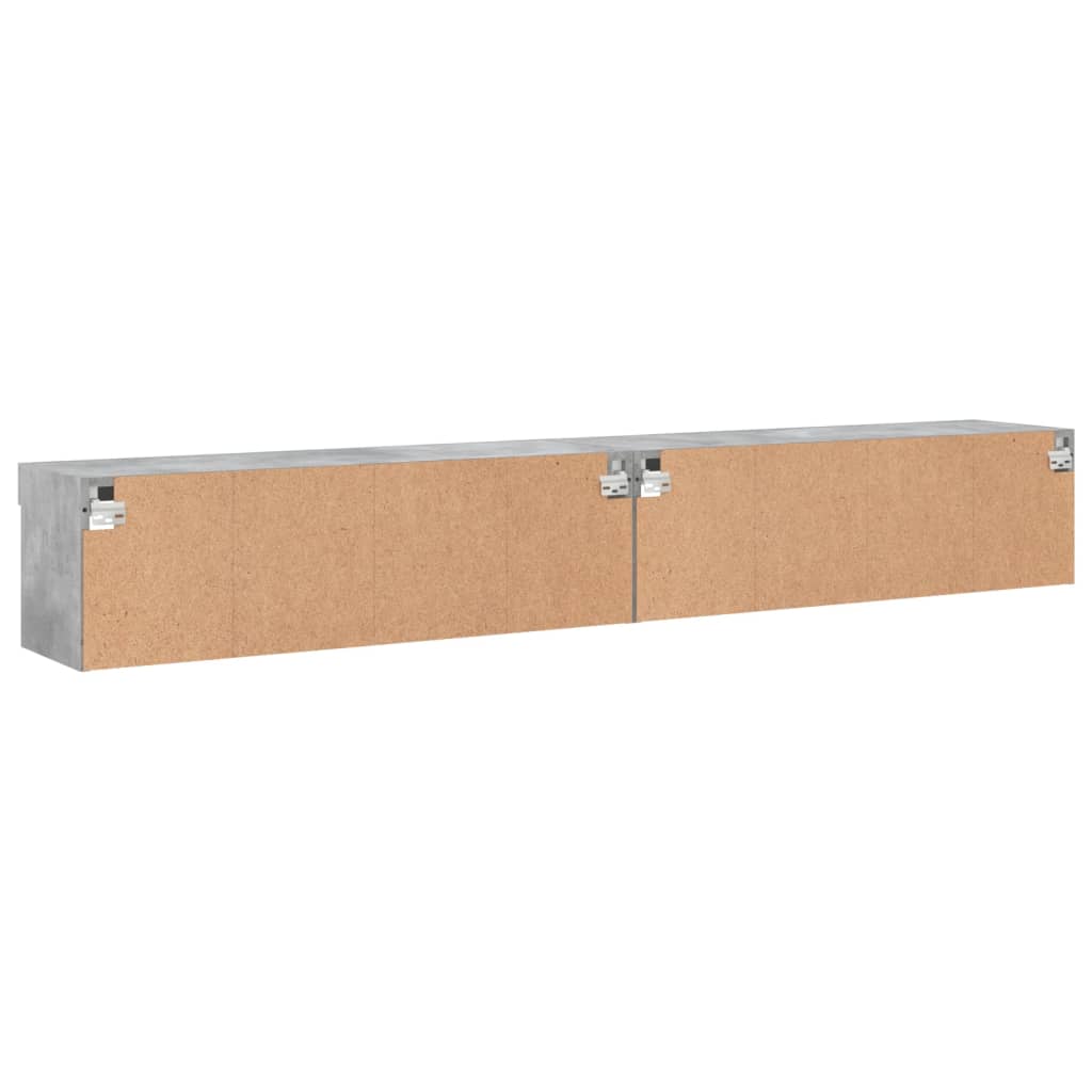 vidaXL Szafki TV, z LED, 2 szt., szarość betonu, 100x30x30 cm