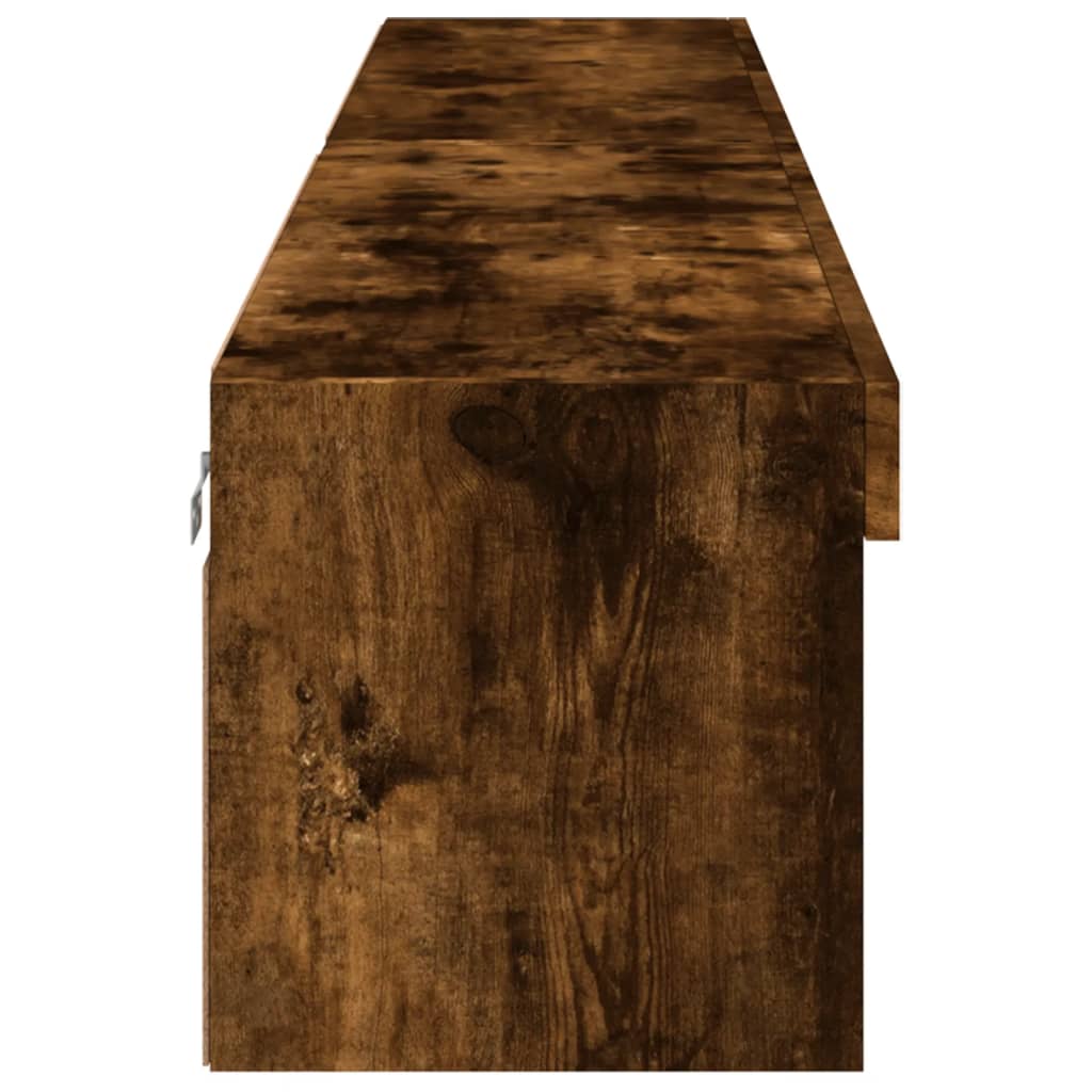 vidaXL Szafki TV, z LED, 2 szt., przydymiony dąb, 100x30x30 cm