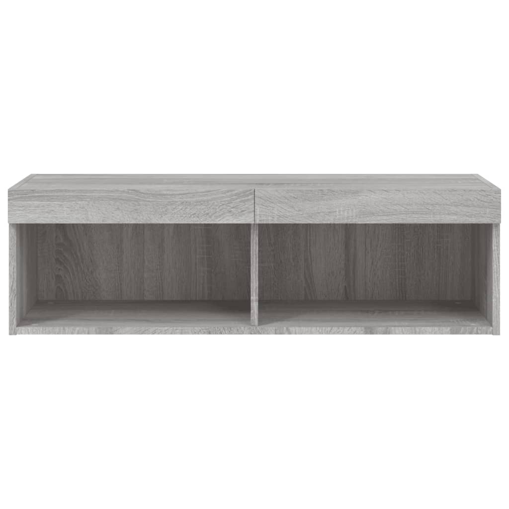 vidaXL Szafka TV z oświetleniem LED, szary dąb sonoma, 100x30x30 cm