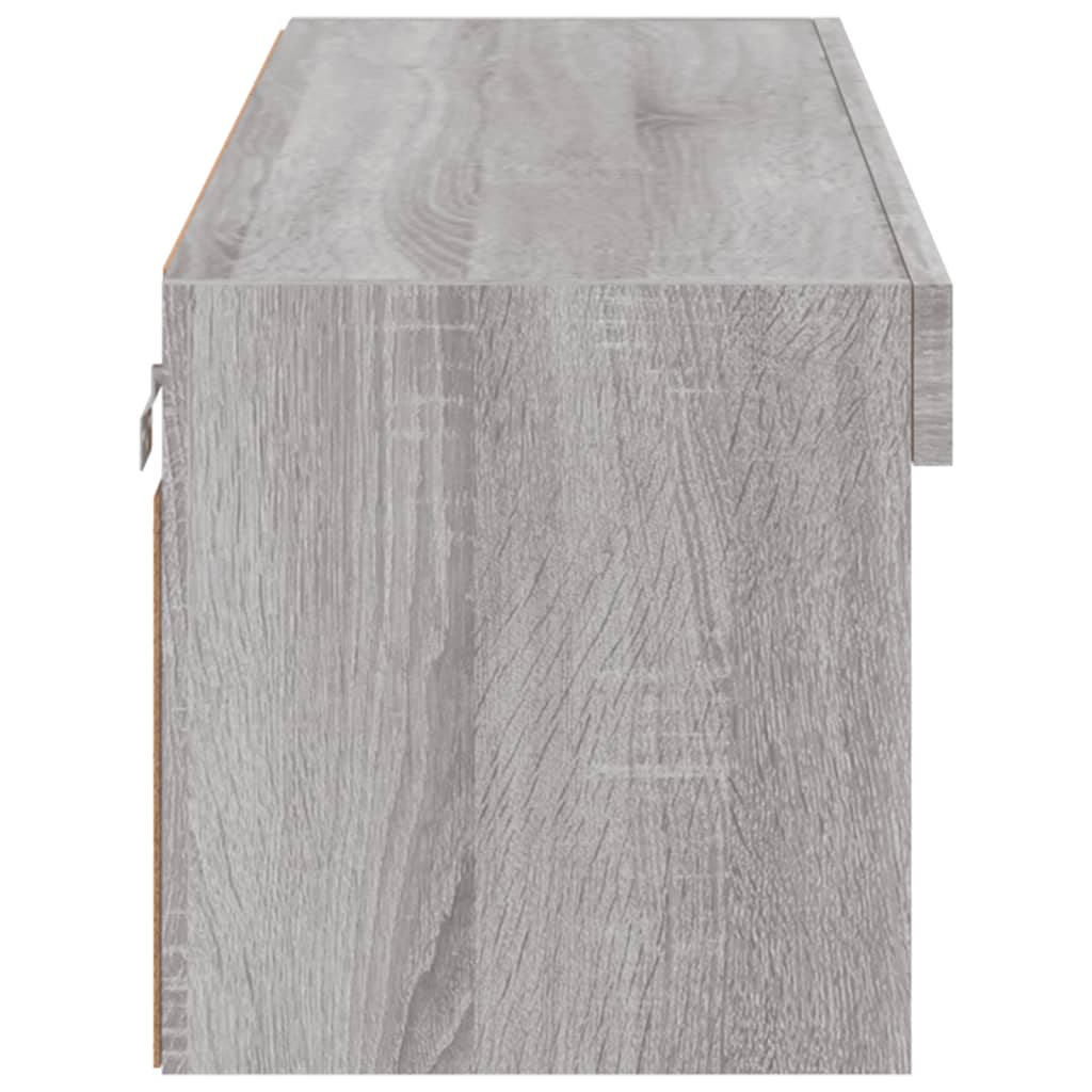 vidaXL Szafka TV z oświetleniem LED, szary dąb sonoma, 100x30x30 cm
