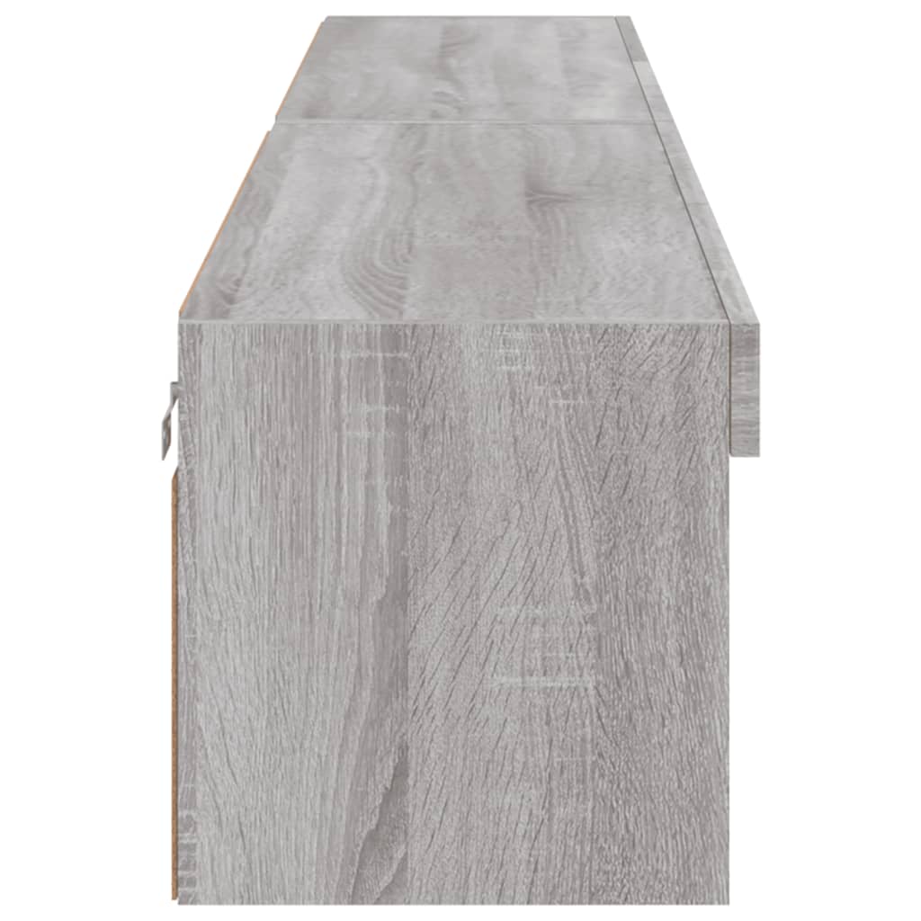 vidaXL Szafki TV z LED, 2 szt., szary dąb sonoma, 100x30x30 cm