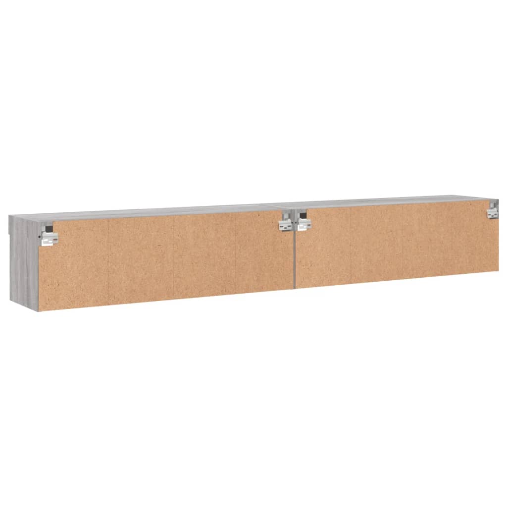 vidaXL Szafki TV z LED, 2 szt., szary dąb sonoma, 100x30x30 cm