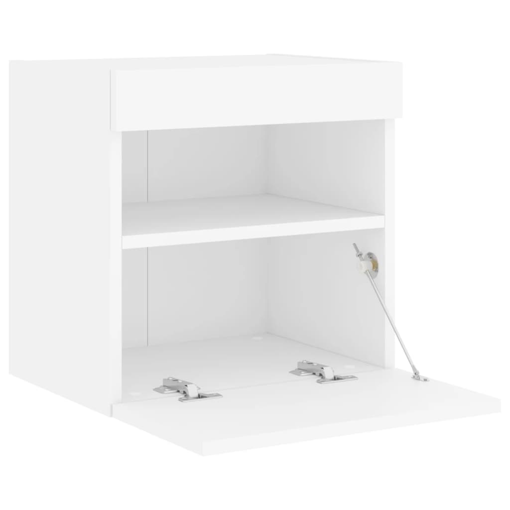 vidaXL Ścienna szafka TV z LED, biała, 40x30x40 cm