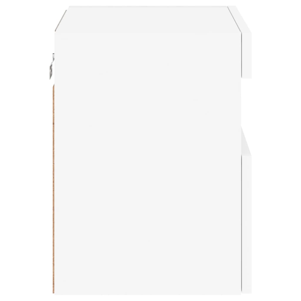 vidaXL Ścienna szafka TV z LED, biała, 40x30x40 cm