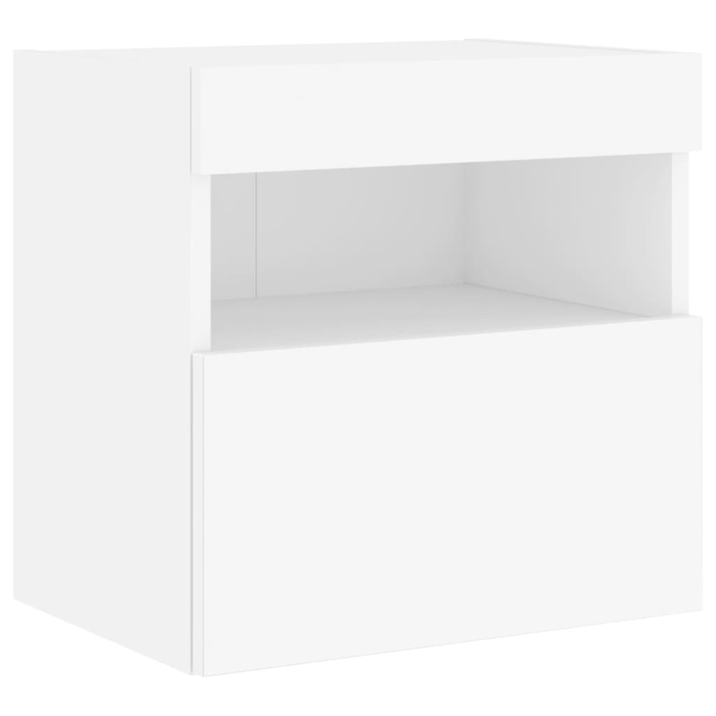 vidaXL Ścienne szafki TV z LED, 2 szt., białe, 40x30x40 cm