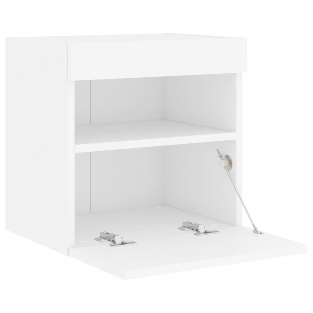 vidaXL Ścienne szafki TV z LED, 2 szt., białe, 40x30x40 cm