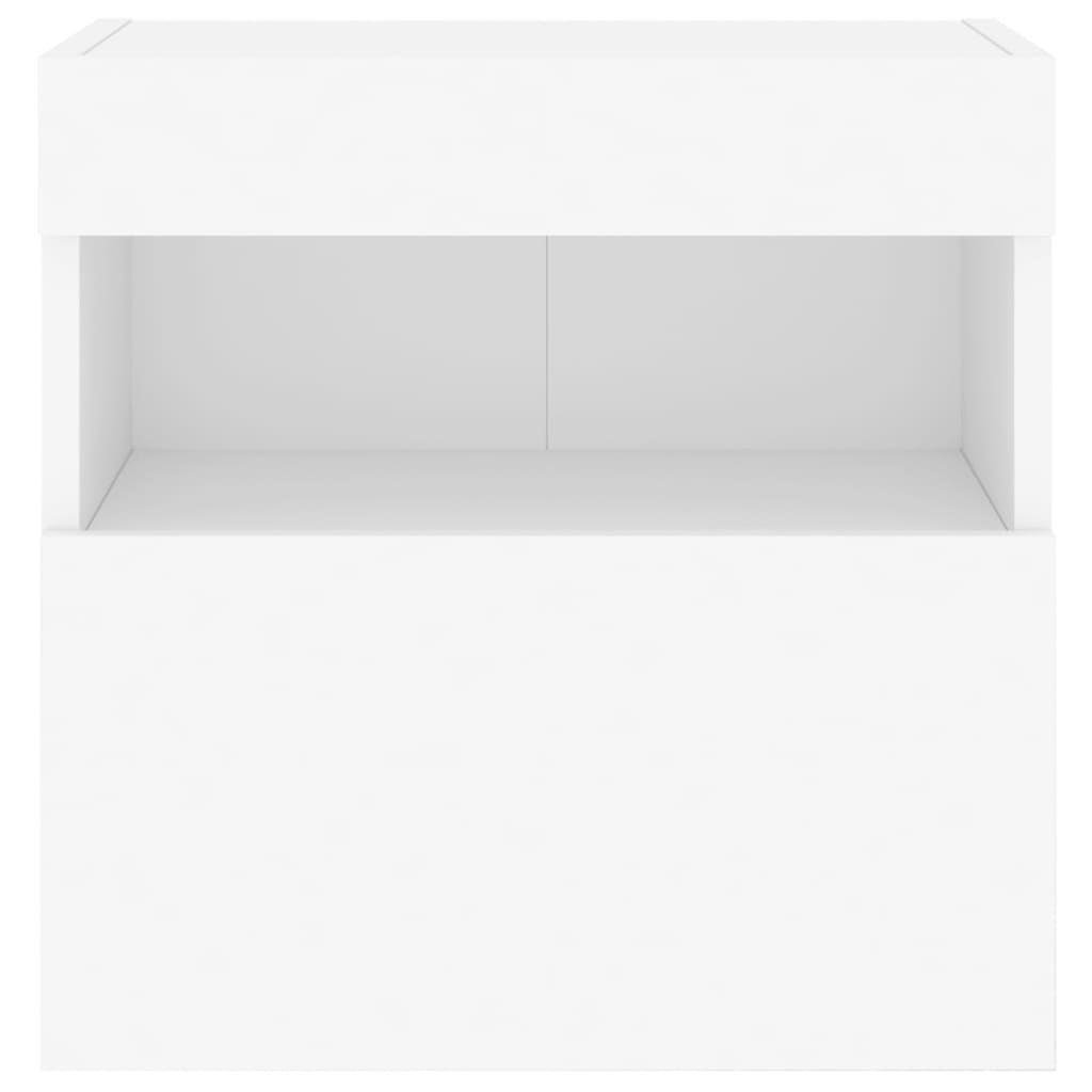vidaXL Ścienne szafki TV z LED, 2 szt., białe, 40x30x40 cm