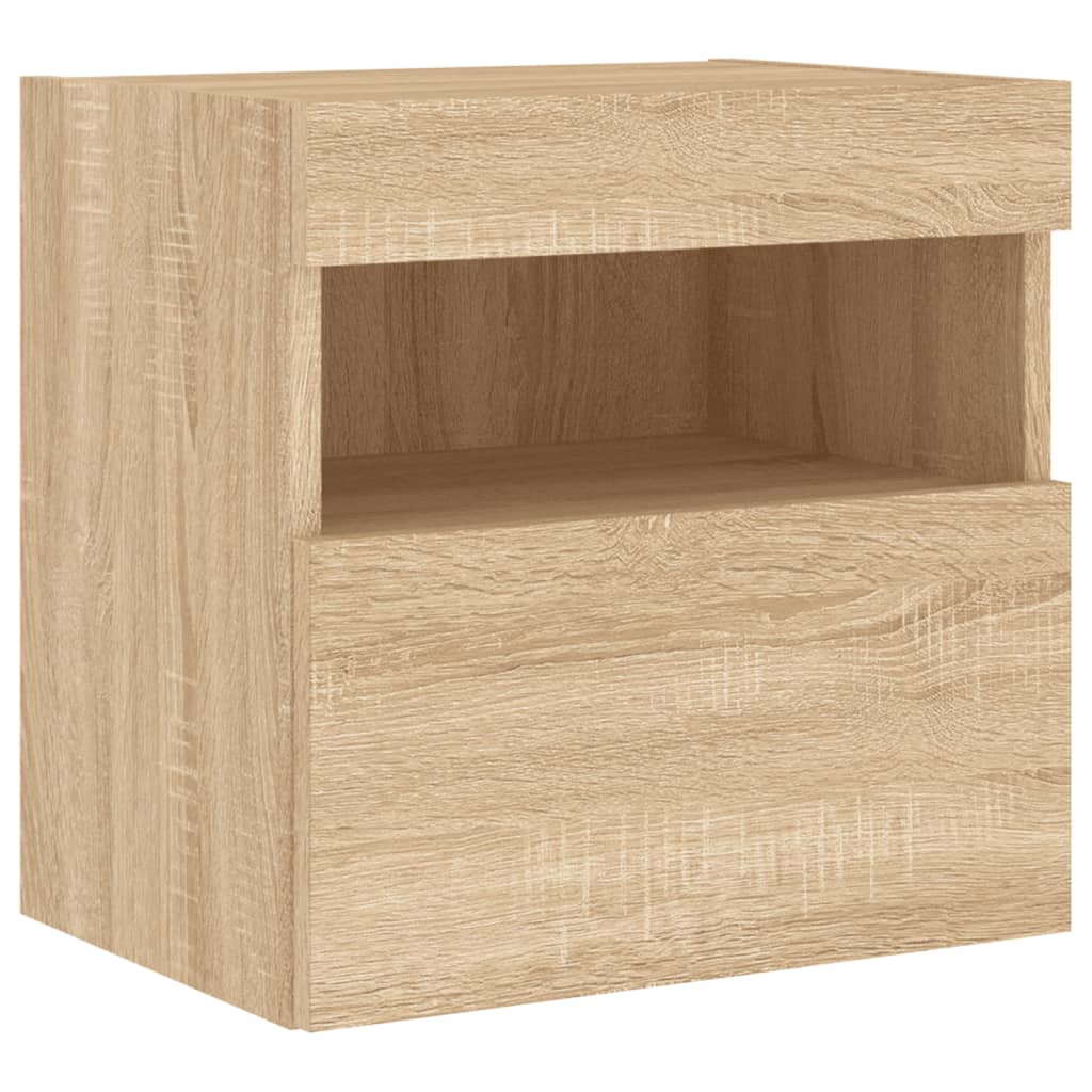 vidaXL Ścienna szafka TV z LED, dąb sonoma, 40x30x40 cm