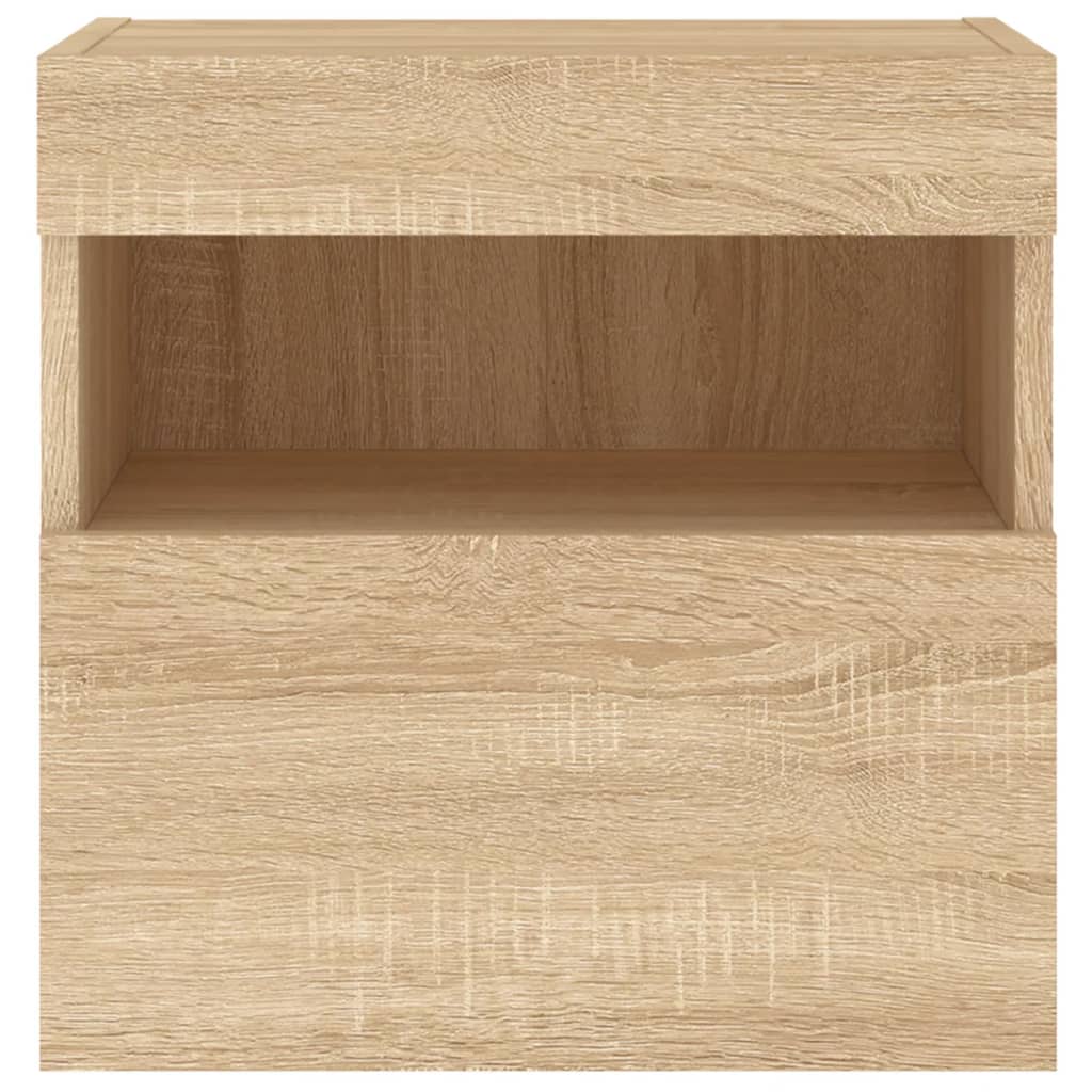 vidaXL Ścienna szafka TV z LED, dąb sonoma, 40x30x40 cm