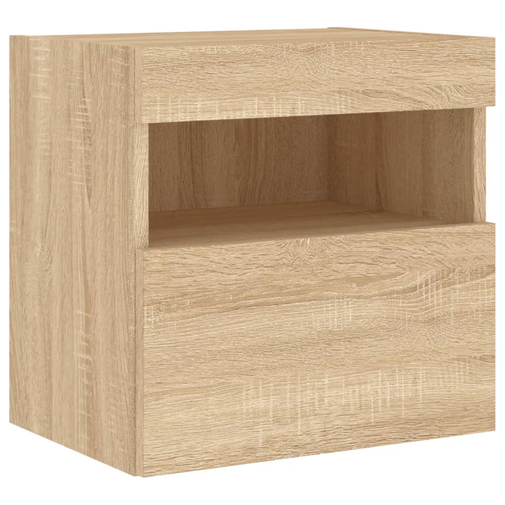 vidaXL Ścienne szafki TV z LED, 2 szt., dąb sonoma, 40x30x40 cm