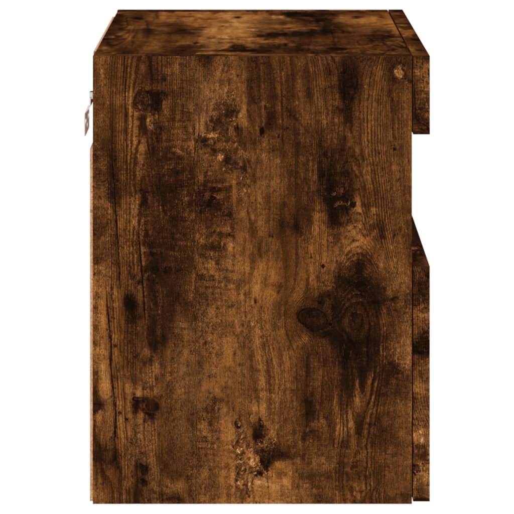 vidaXL Ścienna szafka TV z LED, przydymiony dąb, 40x30x40 cm