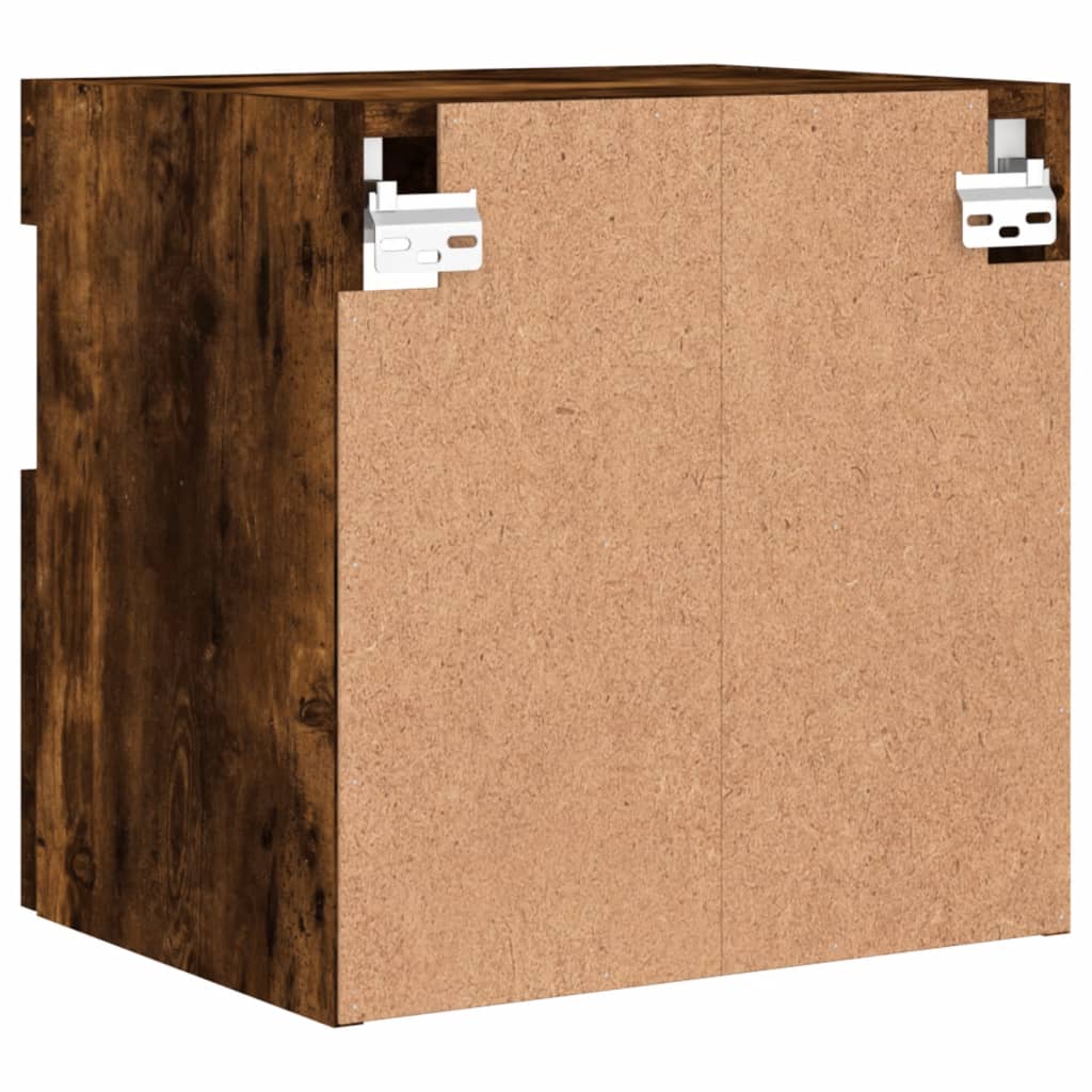 vidaXL Ścienna szafka TV z LED, przydymiony dąb, 40x30x40 cm