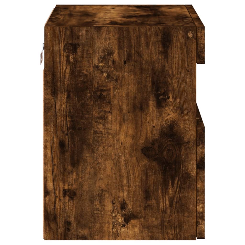 vidaXL Ścienne szafki TV z LED, 2 szt., przydymiony dąb, 40x30x40 cm