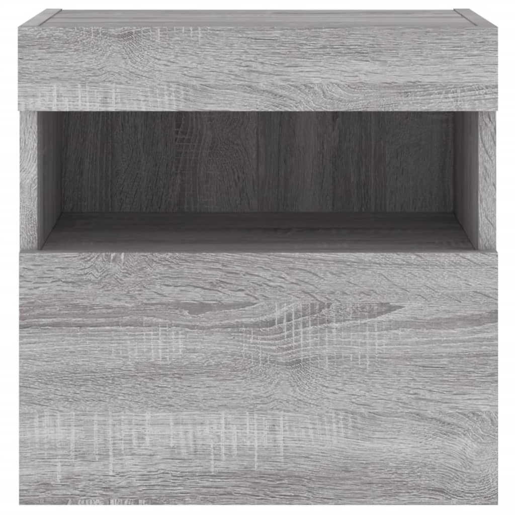 vidaXL Ścienna szafka TV z LED, szary dąb sonoma, 40x30x40 cm