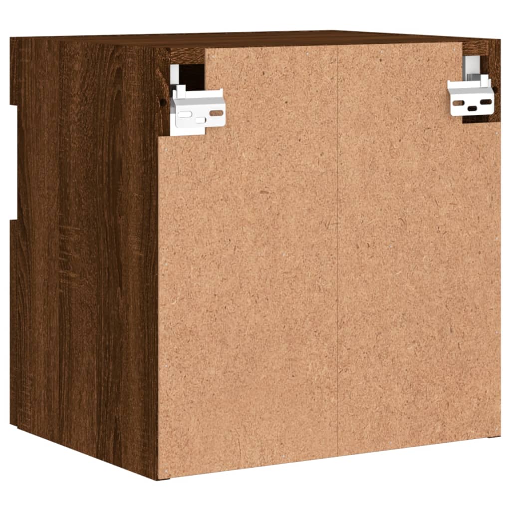 vidaXL Ścienna szafka TV z LED, brązowy dąb, 40x30x40 cm