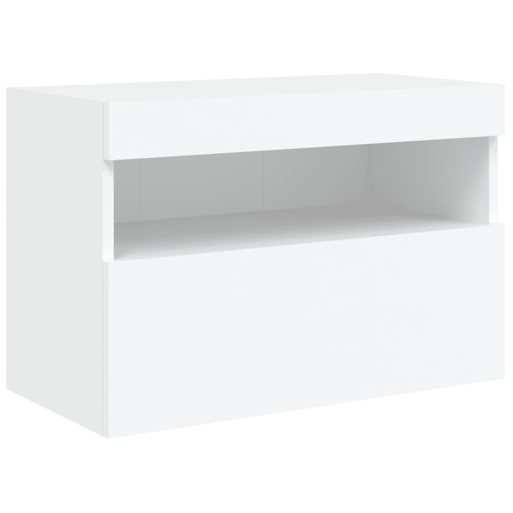 vidaXL Ścienna szafka TV z LED, biała, 60x30x40 cm