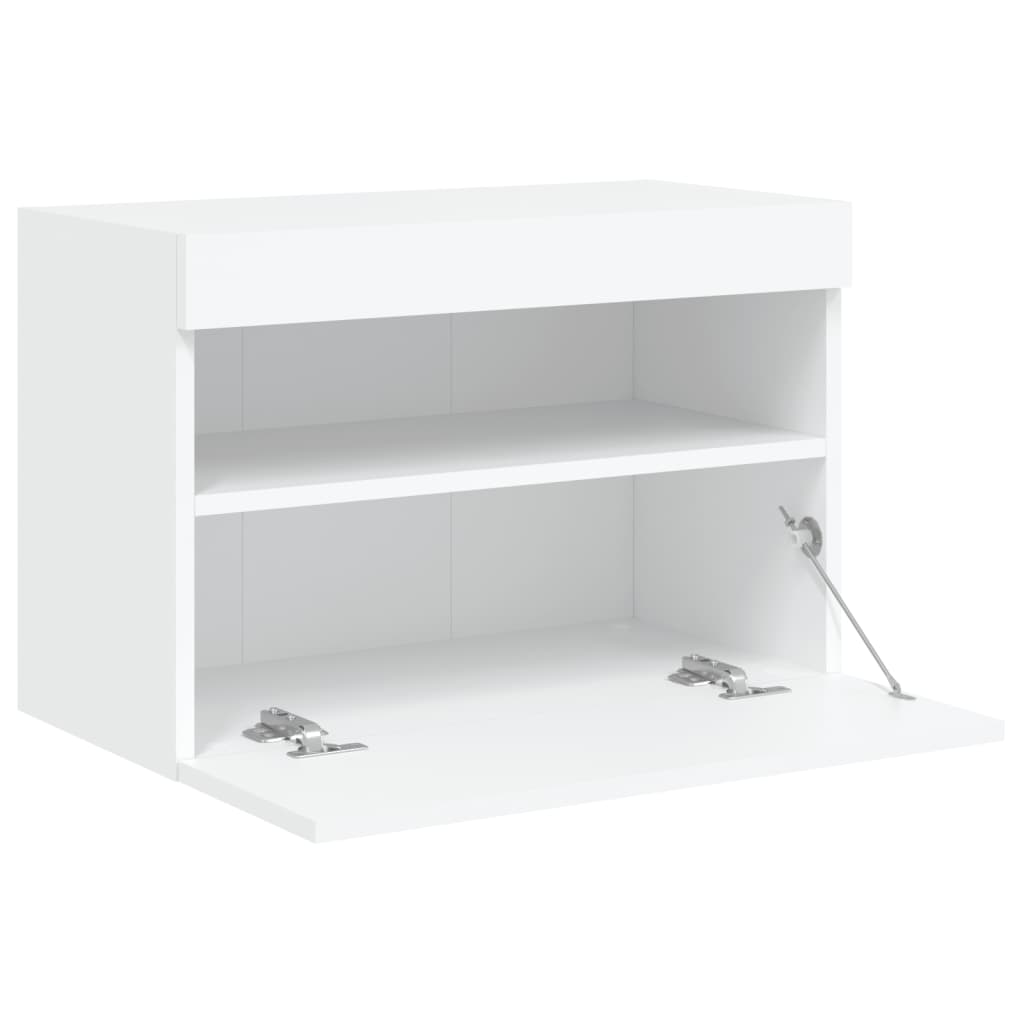 vidaXL Ścienna szafka TV z LED, biała, 60x30x40 cm