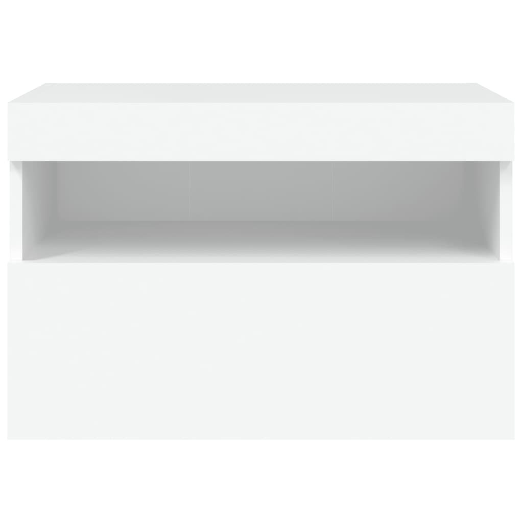 vidaXL Ścienna szafka TV z LED, biała, 60x30x40 cm