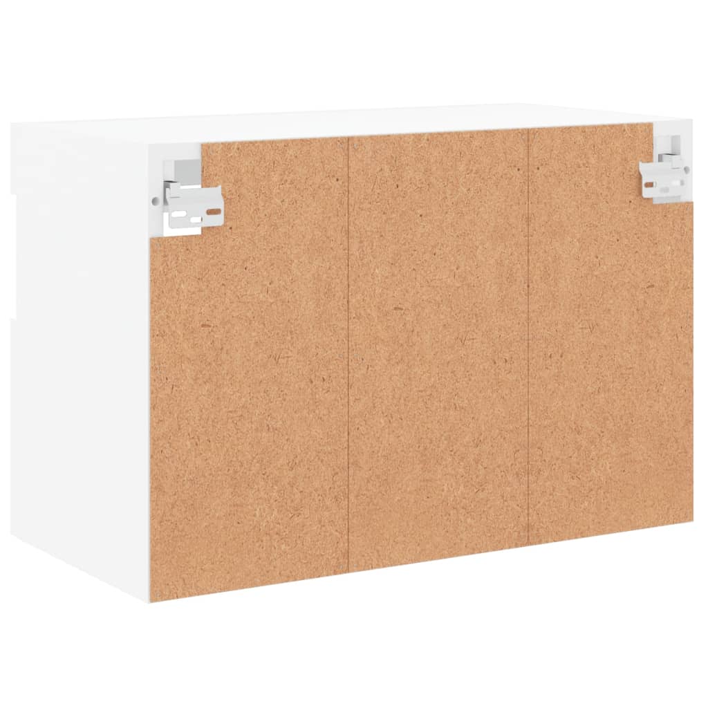 vidaXL Ścienna szafka TV z LED, biała, 60x30x40 cm