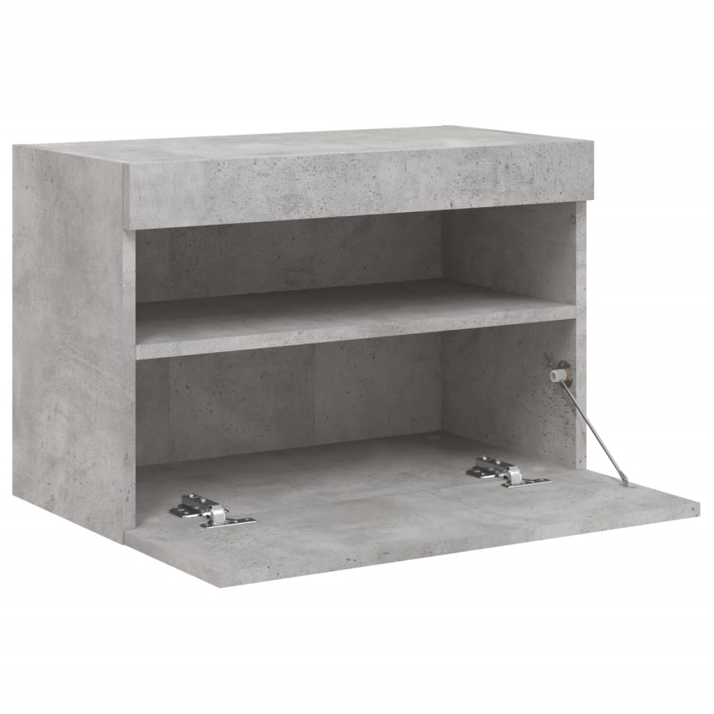 vidaXL Ścienna szafka TV z LED, szarość betonu, 60x30x40 cm