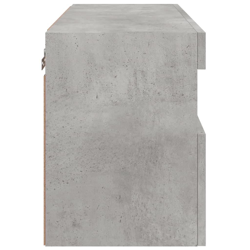 vidaXL Ścienna szafka TV z LED, szarość betonu, 60x30x40 cm