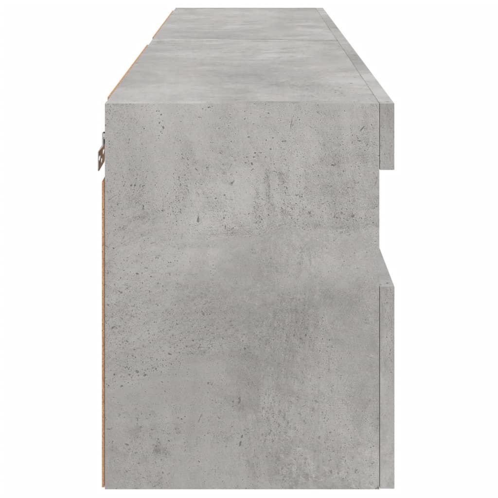 vidaXL Ścienne szafki TV z LED, 2 szt., szarość betonu, 60x30x40 cm