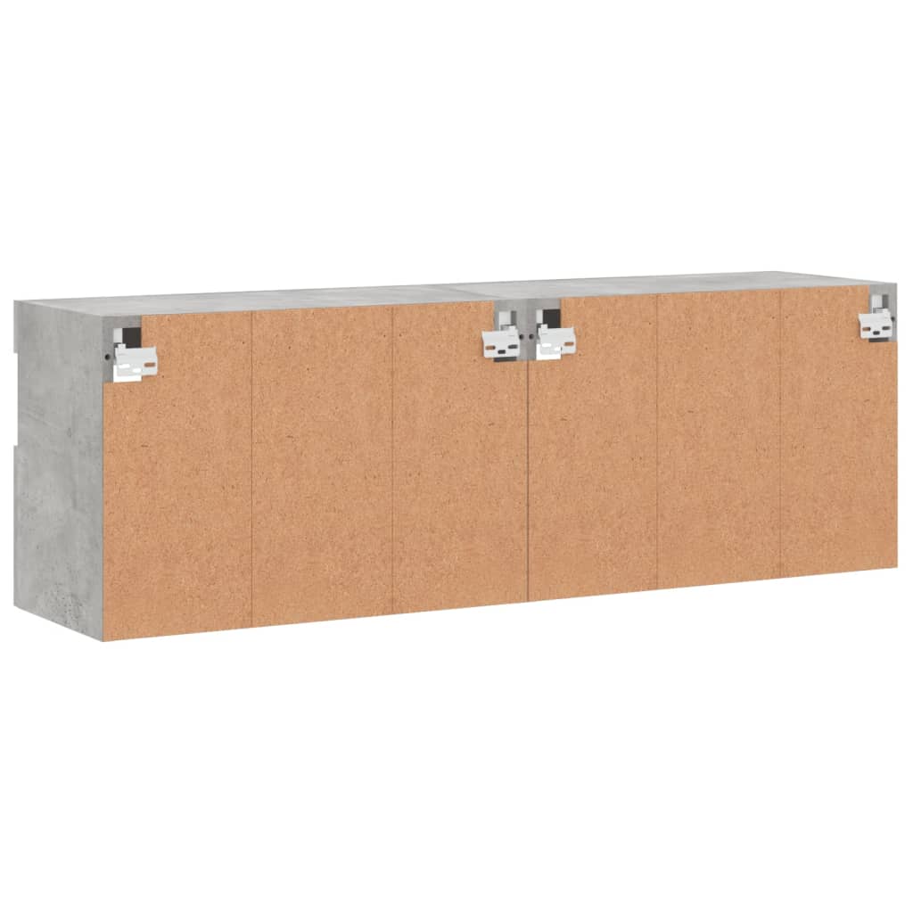 vidaXL Ścienne szafki TV z LED, 2 szt., szarość betonu, 60x30x40 cm