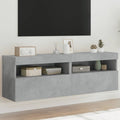 vidaXL Ścienne szafki TV z LED, 2 szt., szarość betonu, 60x30x40 cm