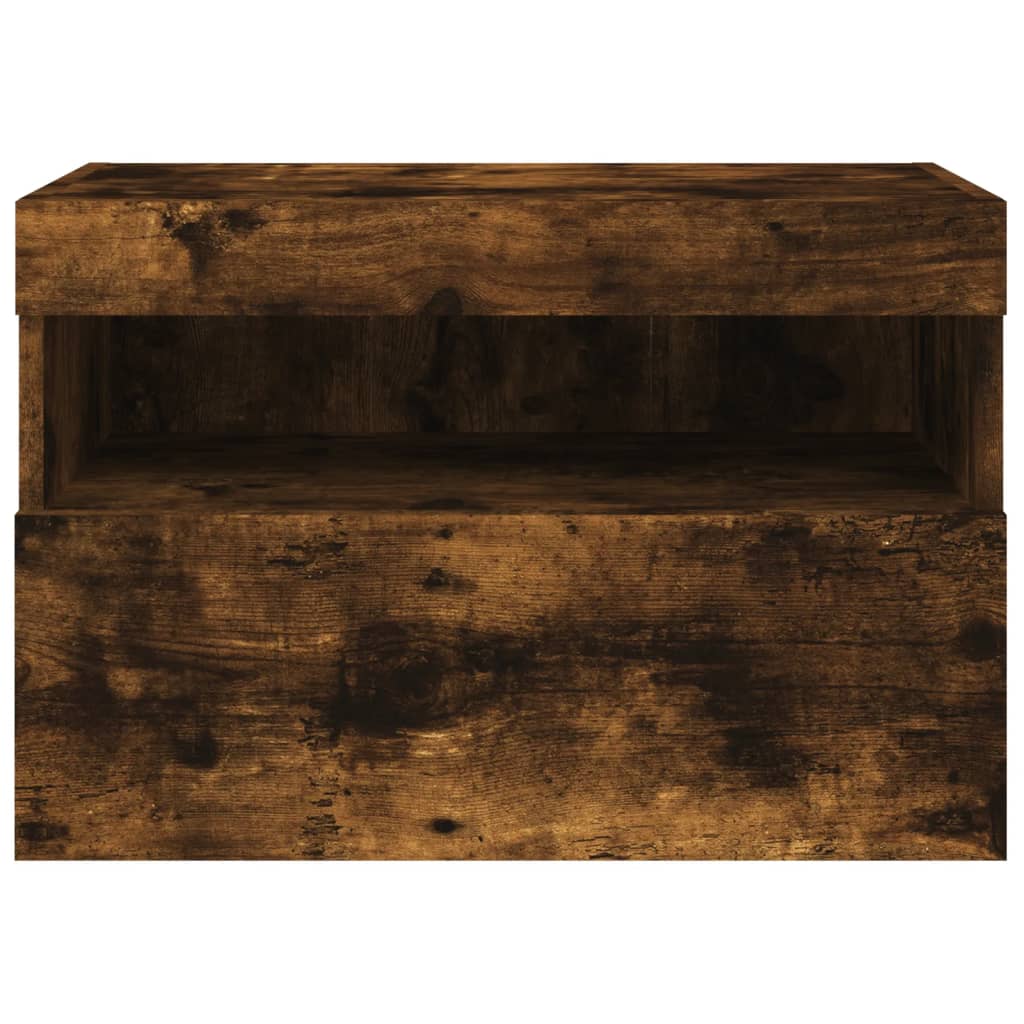 vidaXL Ścienna szafka TV z LED, przydymiony dąb, 60x30x40 cm